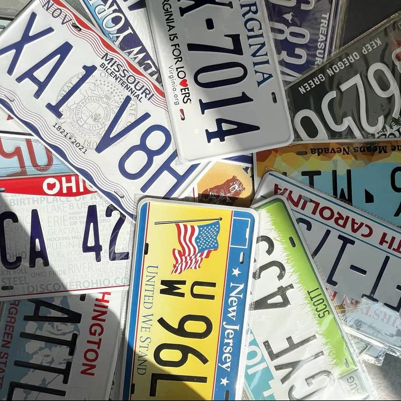 PeisTin Assorted Replica Metal License Plates, Stamped Car Plates, Man Cave Garage Bar Decor (15 pcs) - Image 4