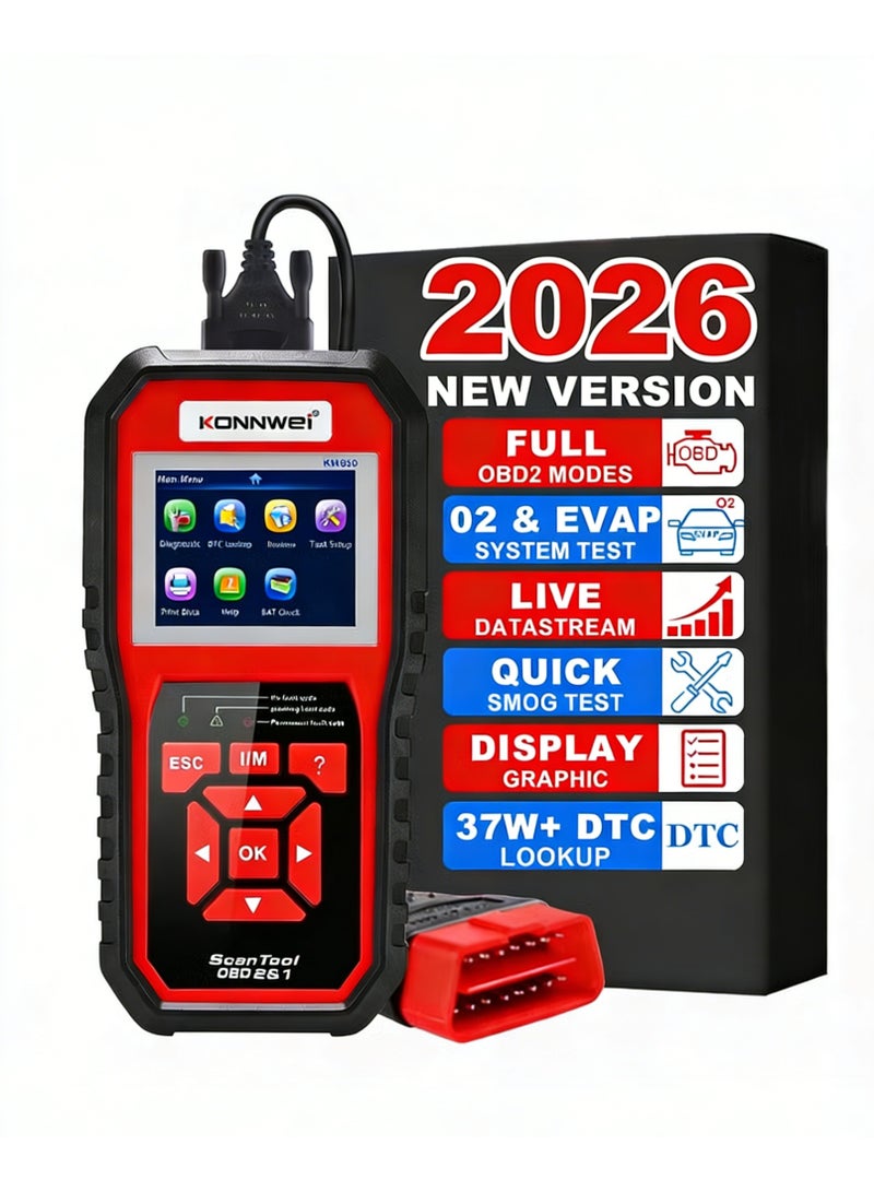 Konnwei Professional OBD2 Scanner Code Reader OBD II Auto Diagnostic Code Scanner OBD EOBD Check Engine Light Scan Tool Car Engine Fault CAN Diagnostic Scan Tool with I/M Readiness (Upgraded Version) - Image 2