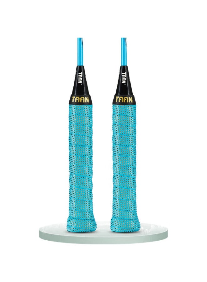 Taan Badminton Racket Grip Tape, Wear-Resistant, Sweat-Absorbing, Double-Layer Wrap, Patented Version, Light Blue, 2-Pack, Tw090 - Image 2