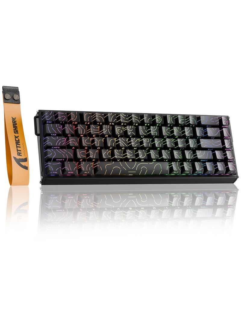 Attack Shark X68MAX Wired Rapid Trigger Mechanical Creamy TKL RGB Gaming Keyboard with Full Aluminum CNC,8K Polling,0.005mm Accuracy,Hall Effect Magnetic Switch,NKRO,Driver for PC(Black Contour)  - Image 1