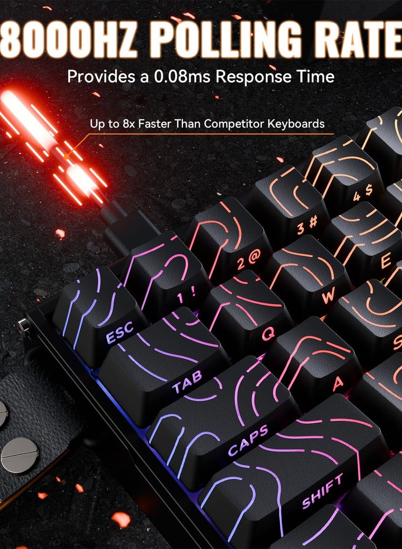 Attack Shark X68MAX Wired Rapid Trigger Mechanical Creamy TKL RGB Gaming Keyboard with Full Aluminum CNC,8K Polling,0.005mm Accuracy,Hall Effect Magnetic Switch,NKRO,Driver for PC(Black Contour)  - Image 4