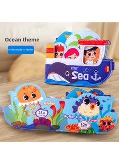 Generic Children's Mask Cloth Book Tear-up Cartoon Cute Animal Children's Educational Toys-Color:Scene Story Cloth Book-Ocean (Bag)  - Image 1