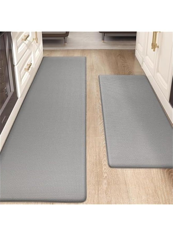 TRASSLE Kitchen Rugs, Kitchen Rug Set 2 Piece Kitchen Runner Rug Kitchen Floor Mat, Cushioned Anti Fatigue Kitchen Mat Non Skid Waterproof Comfort Standing Kitchen Rug  - Image 1
