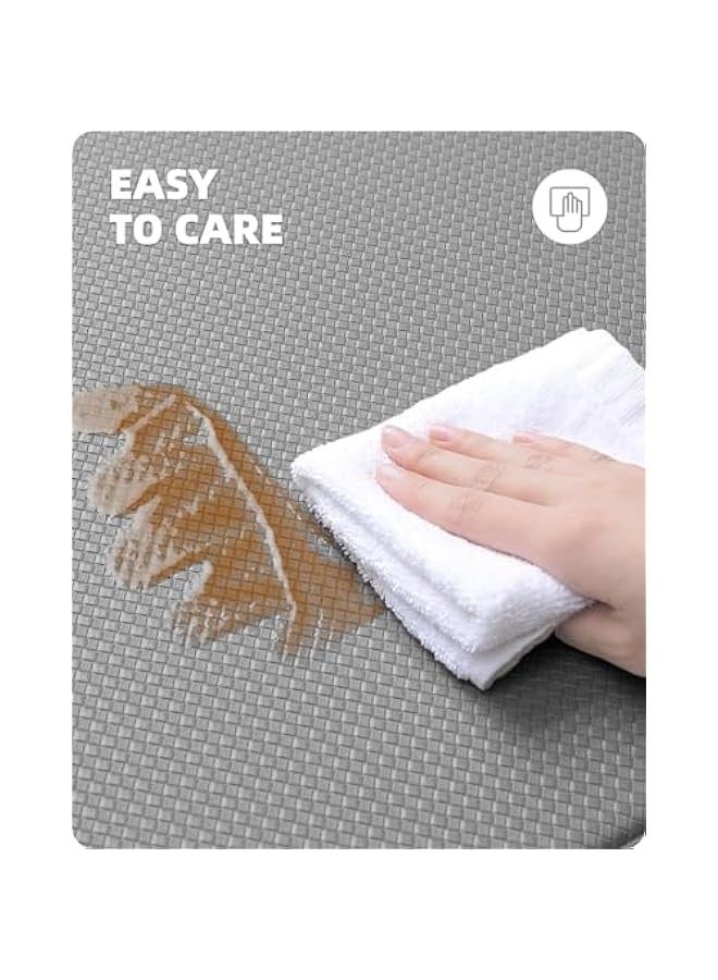 TRASSLE Kitchen Rugs, Kitchen Rug Set 2 Piece Kitchen Runner Rug Kitchen Floor Mat, Cushioned Anti Fatigue Kitchen Mat Non Skid Waterproof Comfort Standing Kitchen Rug  - Image 3