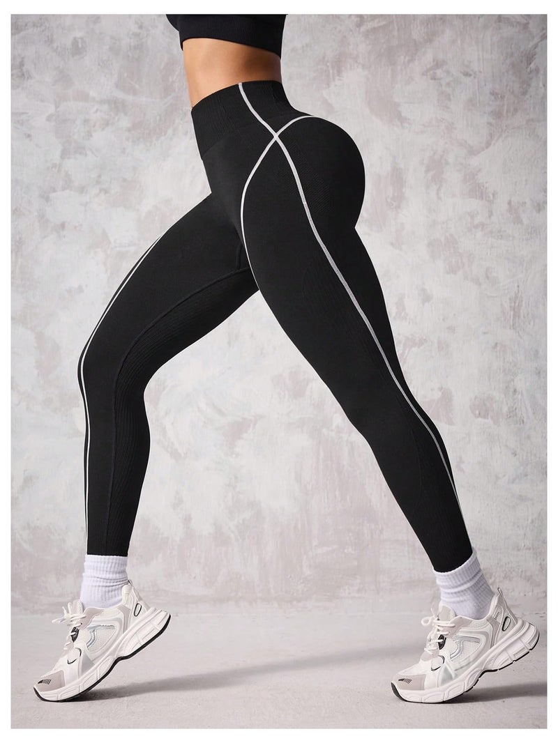 Verdusa Women's High Waisted Leggings Tummy Control Butt Lifting Workout Sports Skinny Pants Black Small - Image 2