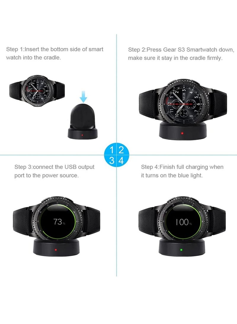 Wireless Charging Dock Cradle Charger compatible with Samsung Gear S3 Classic Frontier Smart Watch Charging Dock Watch - Image 4