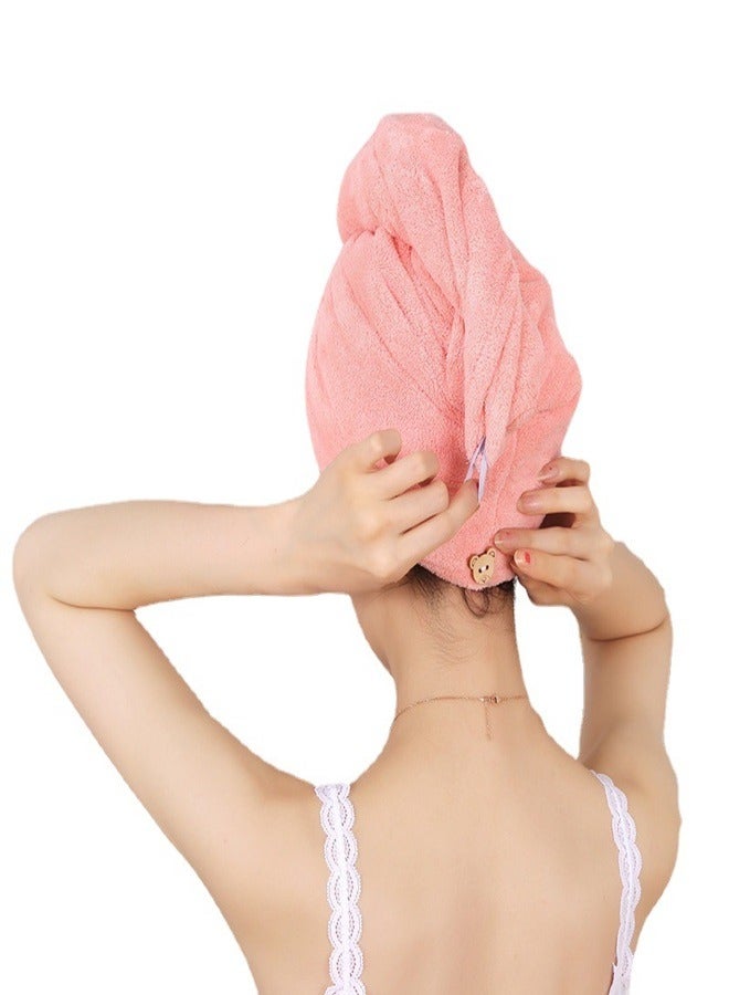 Ultra fine fiber quick drying hair towel bag pink 25 * 65cm - Image 1