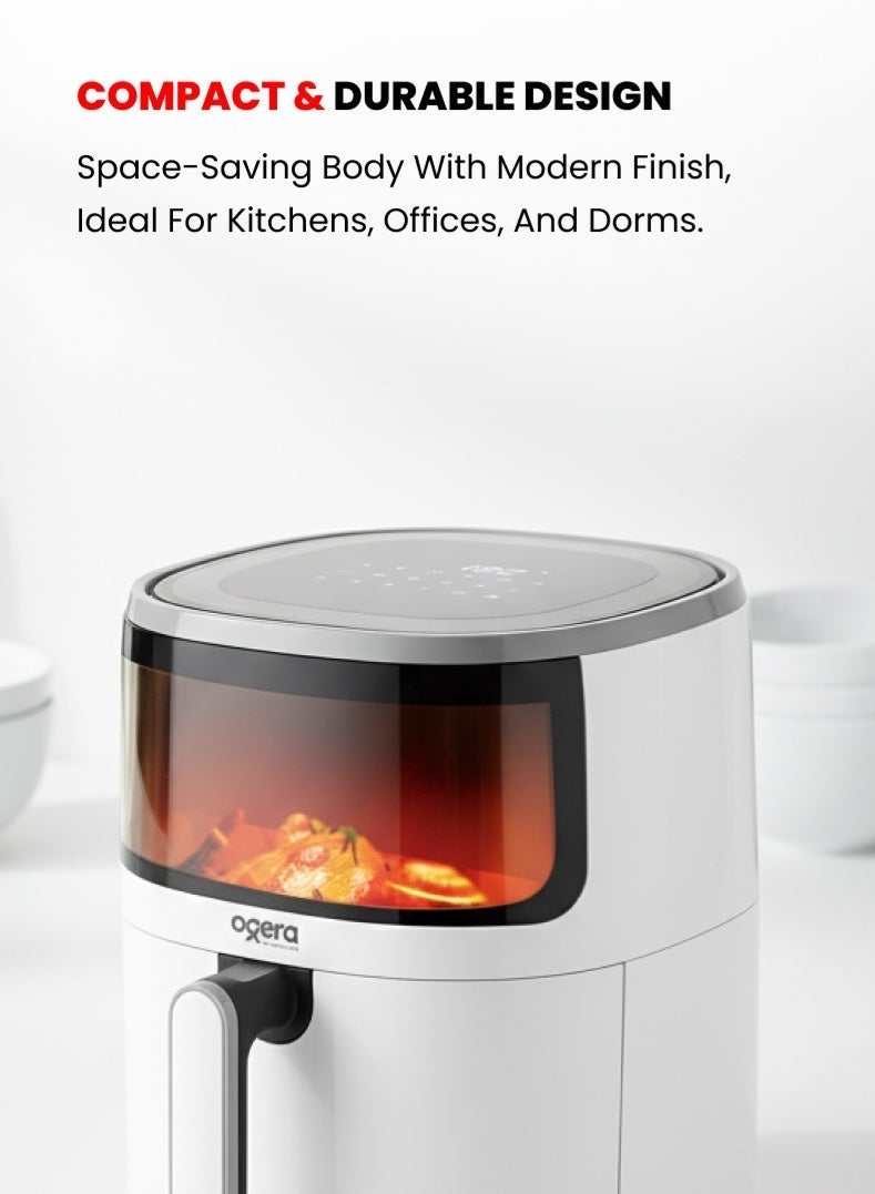أوجيرا مقلاة هوائية رقمية سعة 5.0 لتر - مقلاة هوائية كبيرة سعة 1500 واط مع وعاء غير لاصق ورف، طهي صحي بدون زيت، وقت ودرجة حرارة قابلان للتعديل، مؤقت 60 دقيقة، ضمان لمدة عامين - Image 5