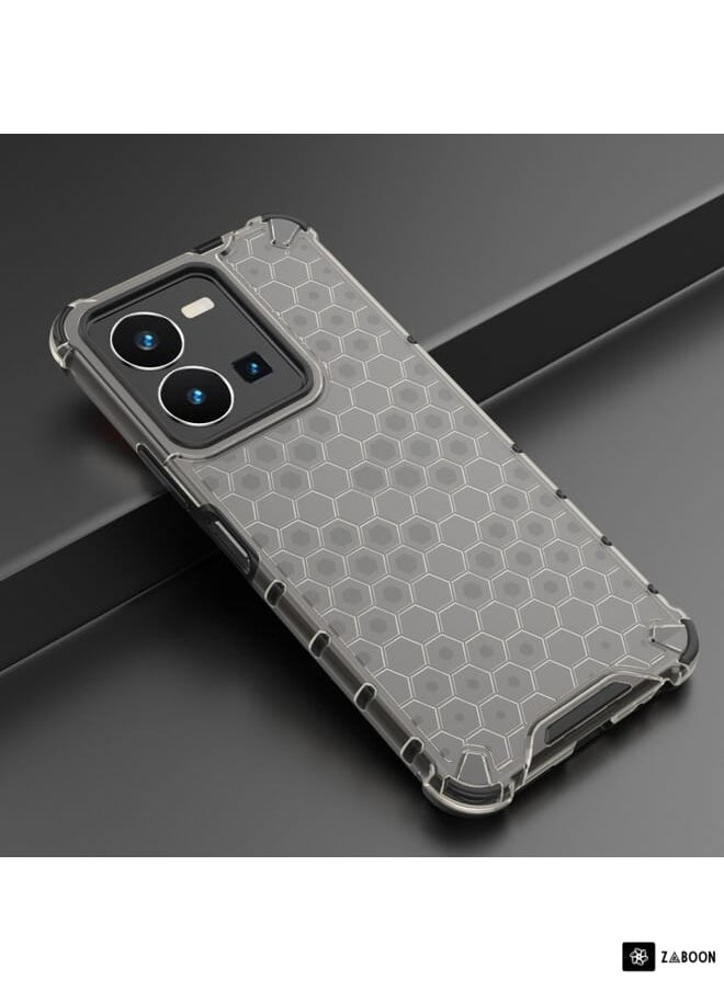 Green Tiger - For vivo Y35 4G / Y22S 4G Global Honeycomb Phone Case(Black) - Image 1