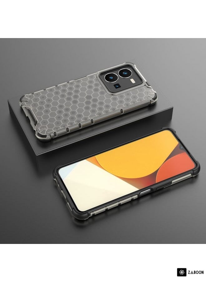 Green Tiger - For vivo Y35 4G / Y22S 4G Global Honeycomb Phone Case(Black) - Image 1