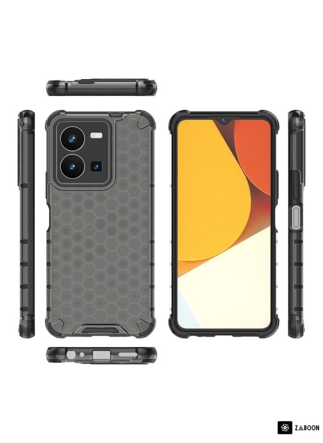 Green Tiger - For vivo Y35 4G / Y22S 4G Global Honeycomb Phone Case(Black) - Image 1