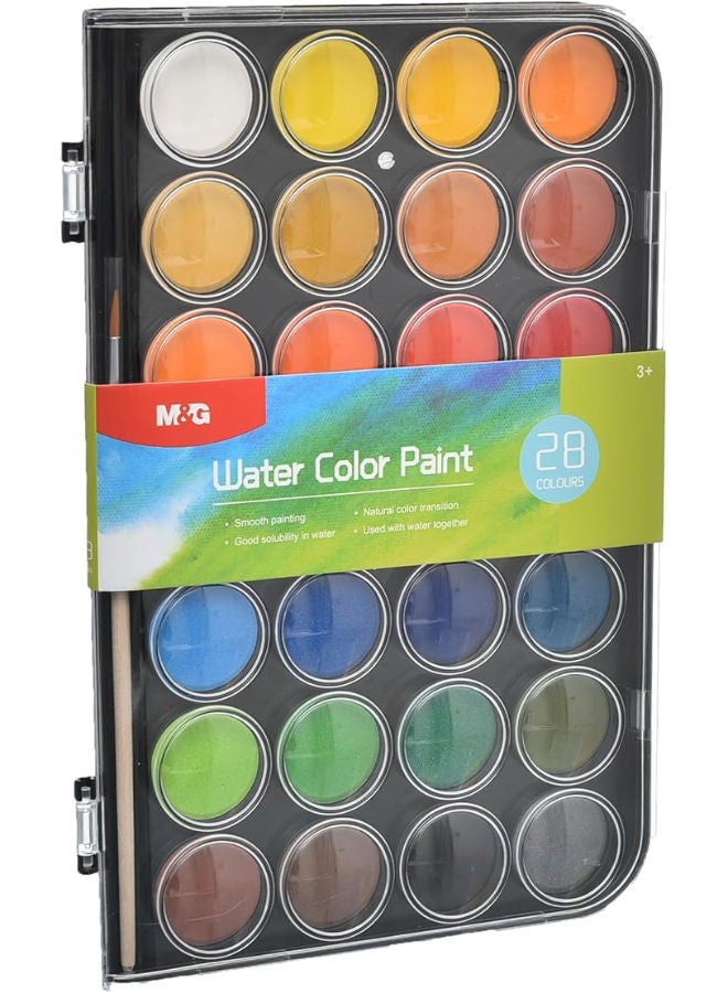 M&G Water Color Paints Palette, Colorful Art Projects, Smooth Application, 28 Colors - Image 2