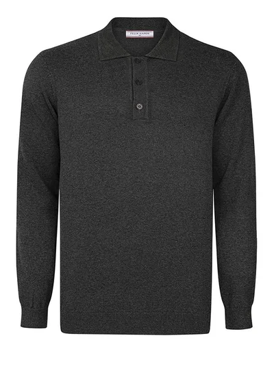 FELIX HARDY Pullover with Polo Collar