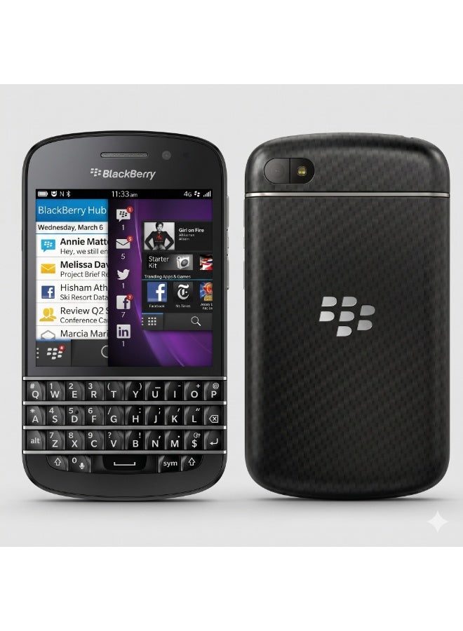 بلاك بيري Q10 هاتف ذكي 16 جيجابايت مع لوحة مفاتيح QWERTY - أسود - Image 3