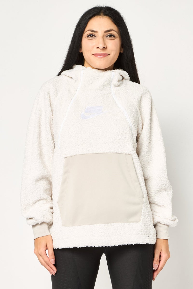 Nike Women Sportswear Fit Long Sleeve Outdoor Hoodie, Light Grey - Image 1