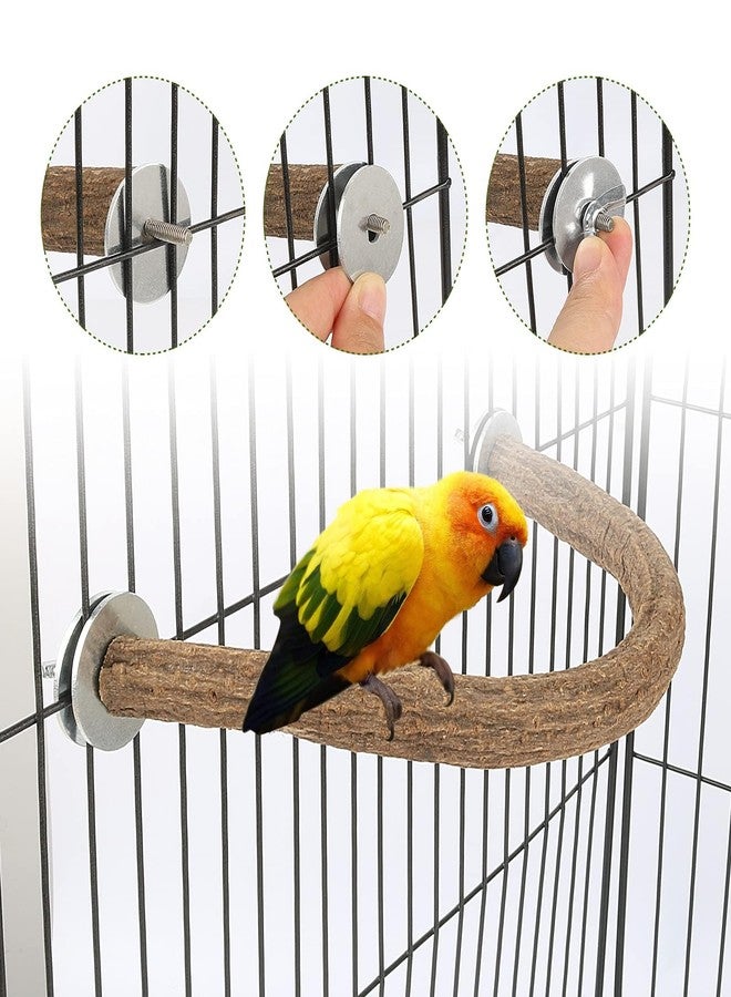 Rypet 2PCS Natural Wood Bird Perches for Cage,Wooden Parakeet cage Accessories,Parakeets Stand Perch,U Shape Parrot Perch Bird Stand Toys for Parakeet, Conure, Cockatiel, Budgie, Lovebirds L - Image 3