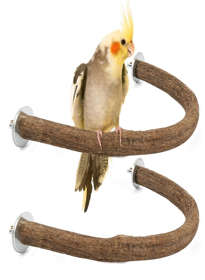 Rypet 2PCS Natural Wood Bird Perches for Cage,Wooden Parakeet cage Accessories,Parakeets Stand Perch,U Shape Parrot Perch Bird Stand Toys for Parakeet, Conure, Cockatiel, Budgie, Lovebirds L - Image 1