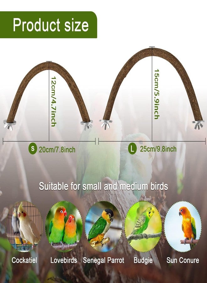 Rypet 2PCS Natural Wood Bird Perches for Cage,Wooden Parakeet cage Accessories,Parakeets Stand Perch,U Shape Parrot Perch Bird Stand Toys for Parakeet, Conure, Cockatiel, Budgie, Lovebirds L - Image 2