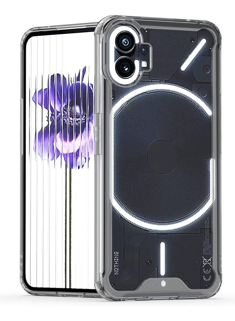 جولدن ماسك حافظة حماية شفافة باطار فور نوثينج فون 1 (اسود)