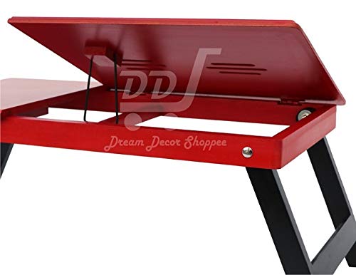 DDS Dream Decor Shoppee Wood Portable Laptop Table Adjustable Height With 1 Drawer (Red) - Image 4