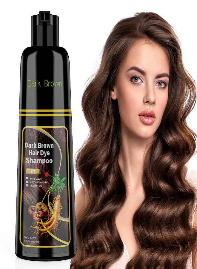 JUANCHI Dark Brown Hair Dye Shampoo 3 in 1, 150ML Hair Dye Shampoo for Women Men - Image 1