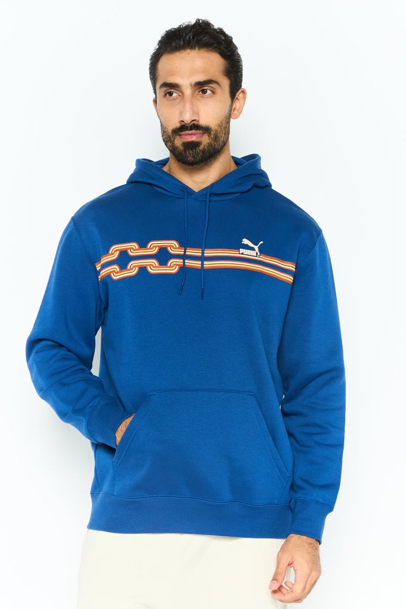 PUMA Men Sportswear Fit Long Sleeve Outdoor Hooded Sweatshirt, Blue  - Image 1