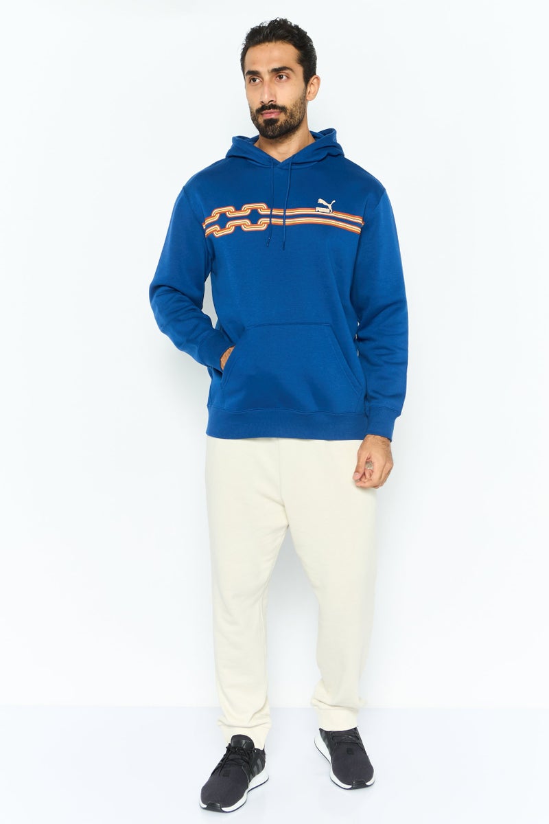PUMA Men Sportswear Fit Long Sleeve Outdoor Hooded Sweatshirt, Blue  - Image 2