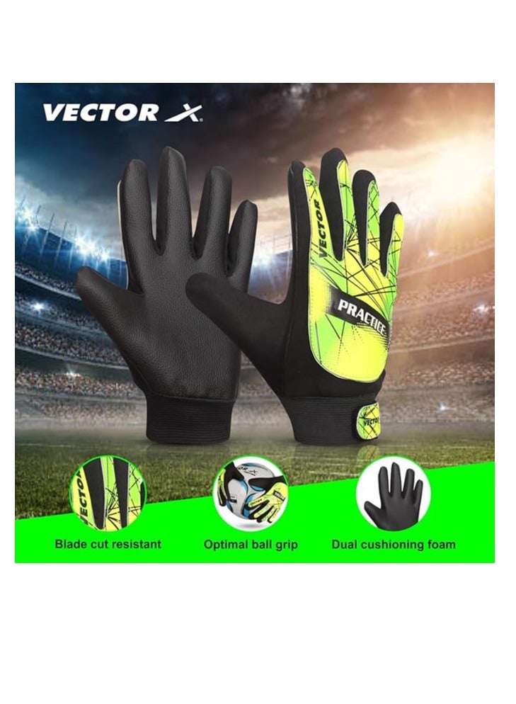 Vector X Practice Goalkeeper Gloves | Gloves with Finger Saves & Super Grip Palms | Soccer Goalkeeper Gloves for Youth | Adult - Image 4