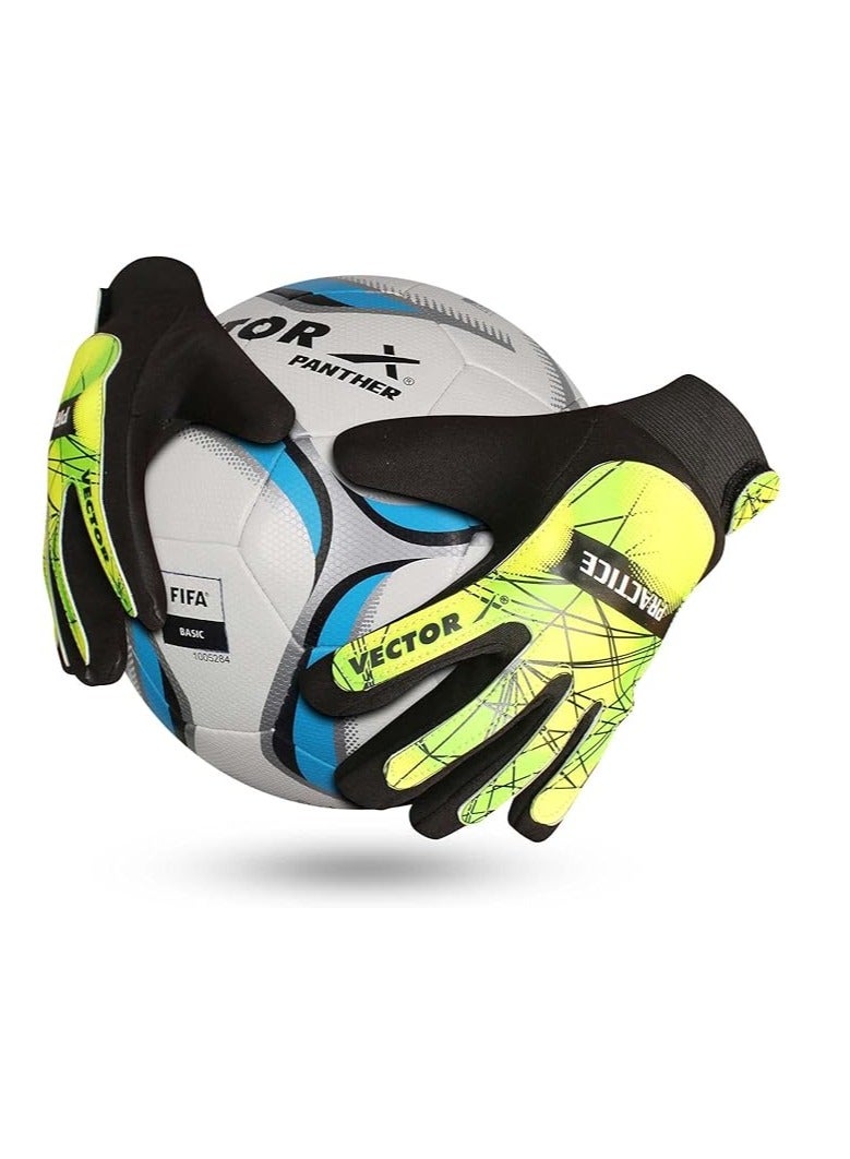 Vector X Practice Goalkeeper Gloves | Gloves with Finger Saves & Super Grip Palms | Soccer Goalkeeper Gloves for Youth | Adult - Image 3