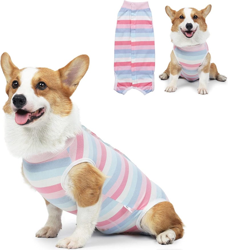Coppthinktu Dog Recovery Suit for Abdominal Wounds or Skin Diseases, Breathable Dog Surgery Recovery Suit for Dogs, E-Collar Alternative After Surgery Wear Anti Licking Wounds (Pink M) - Image 1
