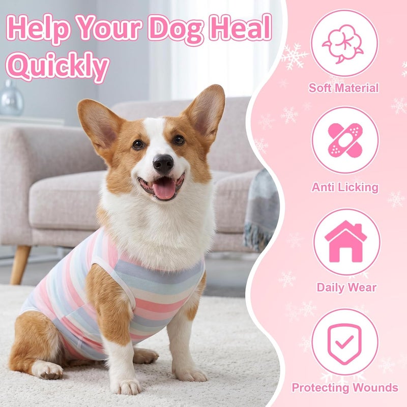 Coppthinktu Dog Recovery Suit for Abdominal Wounds or Skin Diseases, Breathable Dog Surgery Recovery Suit for Dogs, E-Collar Alternative After Surgery Wear Anti Licking Wounds (Pink M) - Image 4