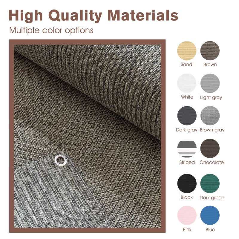SUNNY GUARD 2.5/2.6/3/3.3/4/5/6/8 Balcony Privacy Screen Fence, Apartments Railing, Heavy Duty Wind Block Screen for Outdoor,Porch,Patio,Deck Privacy,3'x10' Brown-Greyï¼ˆWe Make Custom Sizesï¼‰ - Image 5