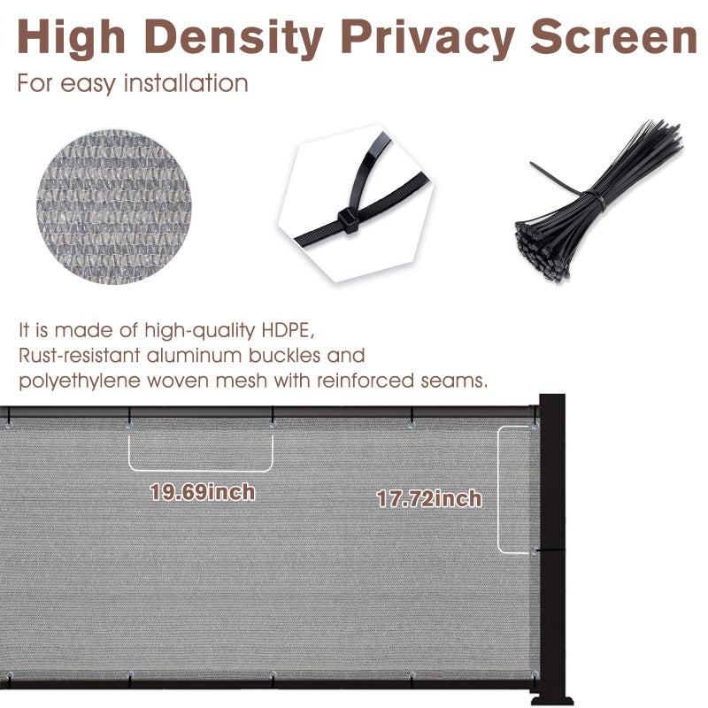SUNNY GUARD 2.5/2.6/3/3.3/4/5/6/8 Balcony Privacy Screen Fence, Apartments Railing, Heavy Duty Wind Block Screen for Outdoor,Porch,Patio,Deck Privacy,3'x10' Brown-Greyï¼ˆWe Make Custom Sizesï¼‰ - Image 4