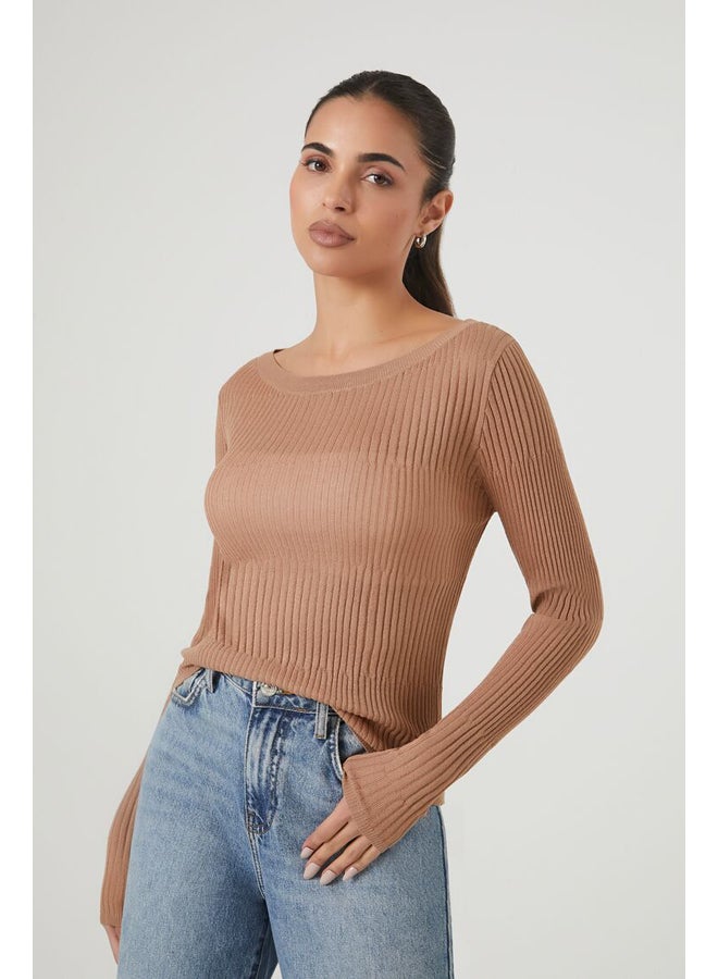 FOREVER 21 Fitted Ribbed Knit Sweater Top - Image 2