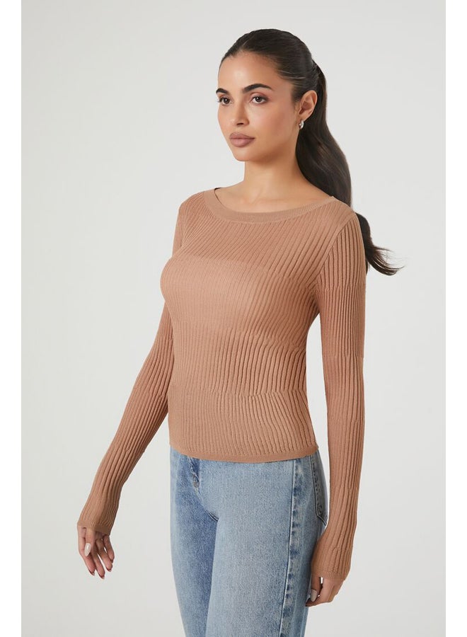 FOREVER 21 Fitted Ribbed Knit Sweater Top - Image 3