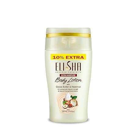 Elisha Body Lotion combo of Cocoa Butter Hazelnut & Chamomile & Macademia Healthy Bright Sun Pollution Protection Daily Moisturizer Absorbing and Non-sticky for Men & Women 110ml (Pack of 2)