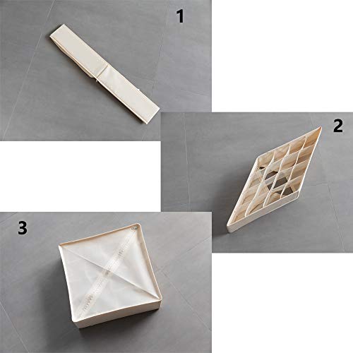 ALYER Collapsible Bra(A-C Cup) Drawer Organizer,Durable Cloth Storage Box Bins Dividers for Panties,Underwear,Socks,Lingerie(Beige-7 Cells) - Image 4