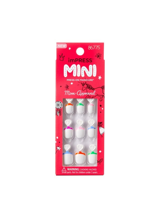 Impress KISS imPRESS Mini Press-On Nails Manicure for Kids - 'French Pop' - Beginner Nail Art Set with Nail File & 20 Fake Nails - Image 1
