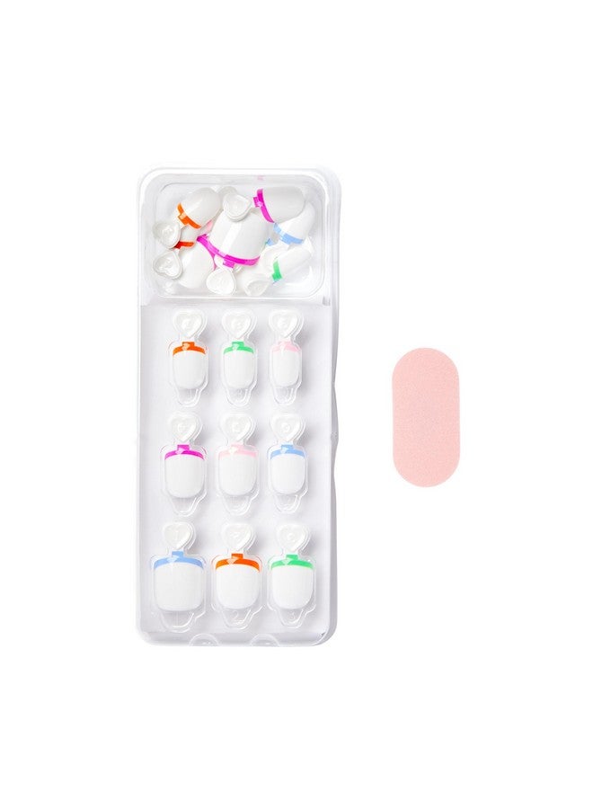 Impress KISS imPRESS Mini Press-On Nails Manicure for Kids - 'French Pop' - Beginner Nail Art Set with Nail File & 20 Fake Nails - Image 4