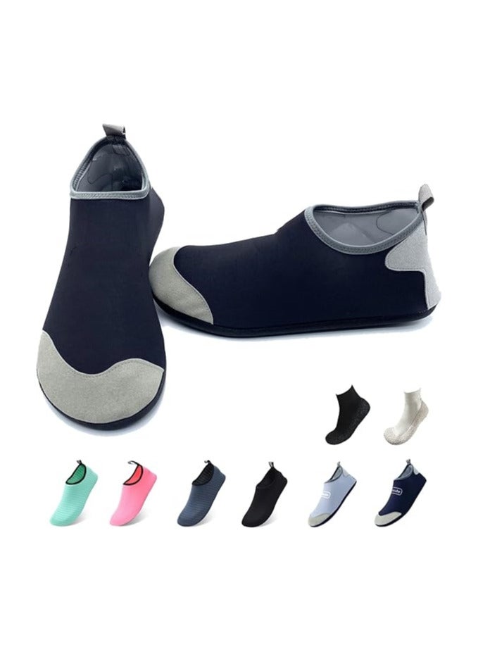 TOMSHOO Water Shoes Womens Mens Beach Shoes, Quick-Dry Barefoot Aqua Shoes Socks Snorkeling Shoes Water Socks for Outdoor Beach Swim Surf Walking Yoga - Image 1
