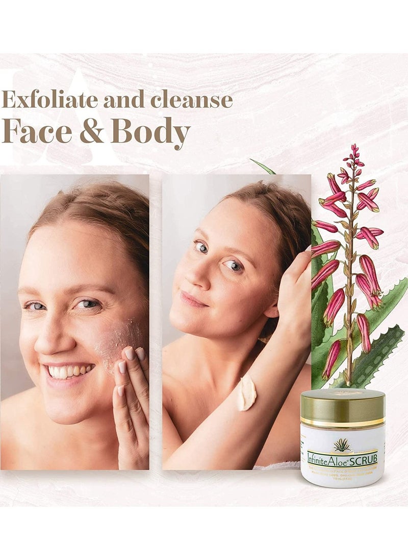 InfiniteAloe InfiniteAloe Everyday Hero Baby Soft Scrub - The Ultimate In Face & Body Exfoliation - Exfoliating Scrub for Face Scrub and Body Scrub in one, Aloe Body Scrub, Rosehip Oil Scrub, Scrub for Dry Skin, Hydrating and Exfoliating for the Ultimate Face & Body Scrub. Packaging Design May Vary. (1) 4oz  - Image 3