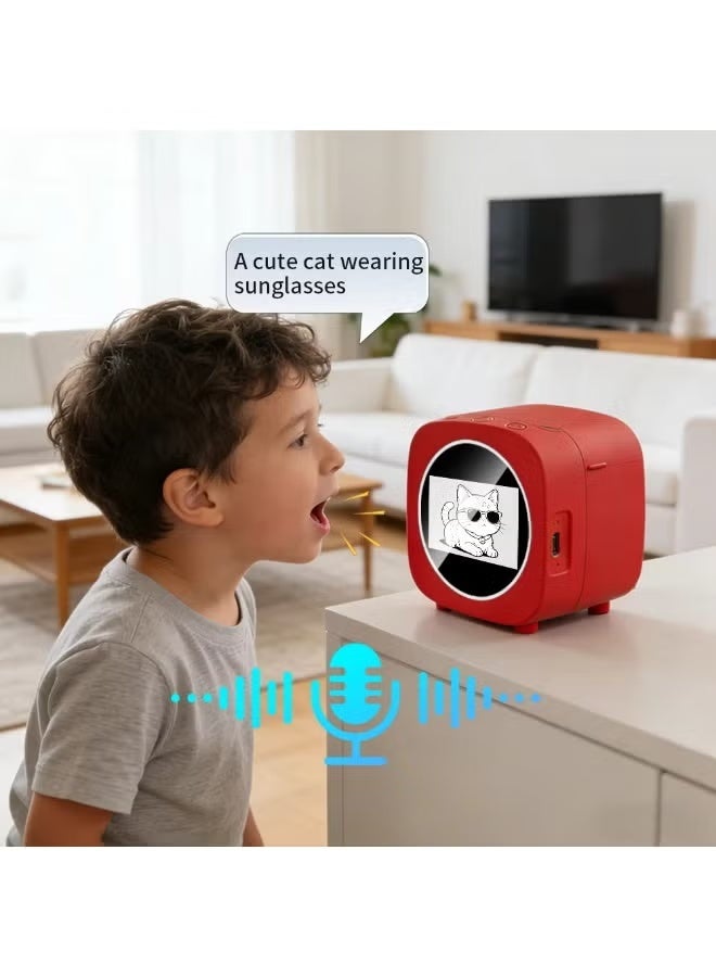ELTRAZONE AI Smart Portable Thermal Printer, 203 DPI, Wireless, Voice-to-Image Generator, Red - Image 5