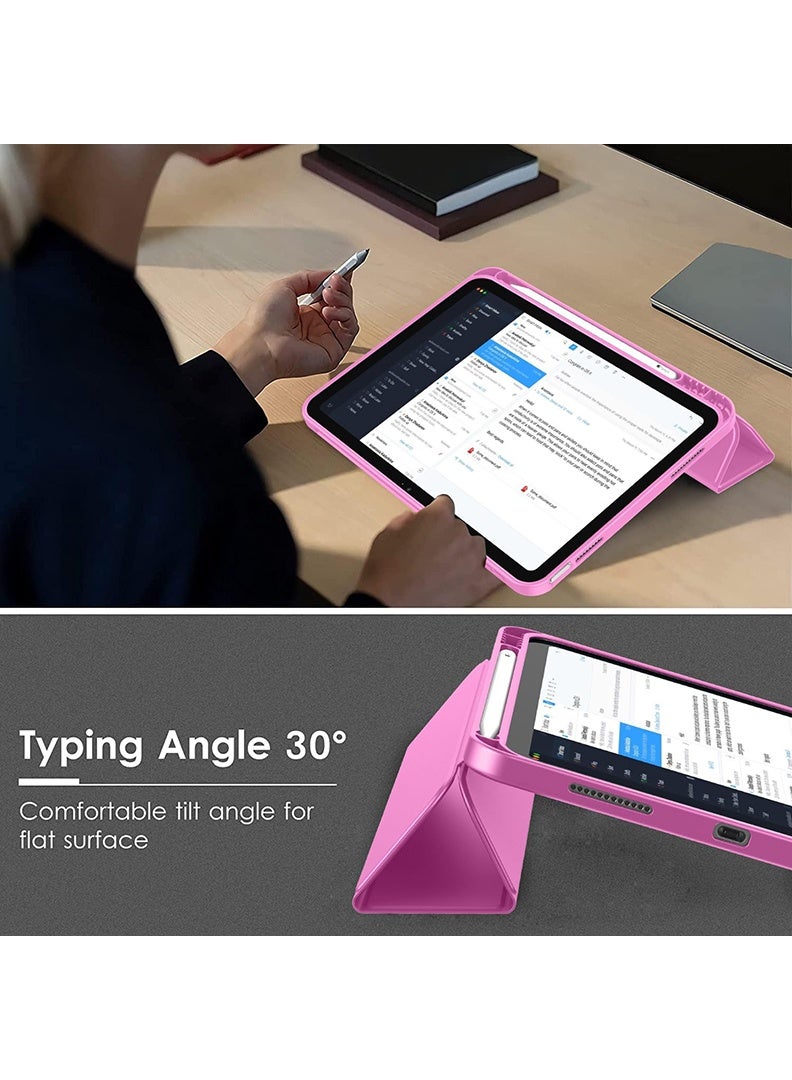ثيودور جراب ذكي رفيع لجهاز iPad من الجيل الحادي عشر A16 (2025) مقاس 11 بوصة والجيل العاشر (2022) مقاس 10.9 بوصة - غطاء واقٍ خفيف الوزن مع حامل قلم، خاصية التشغيل/الإيقاف التلقائي، ظهر من مادة TPU ناعمة - بنفسجي - Image 5