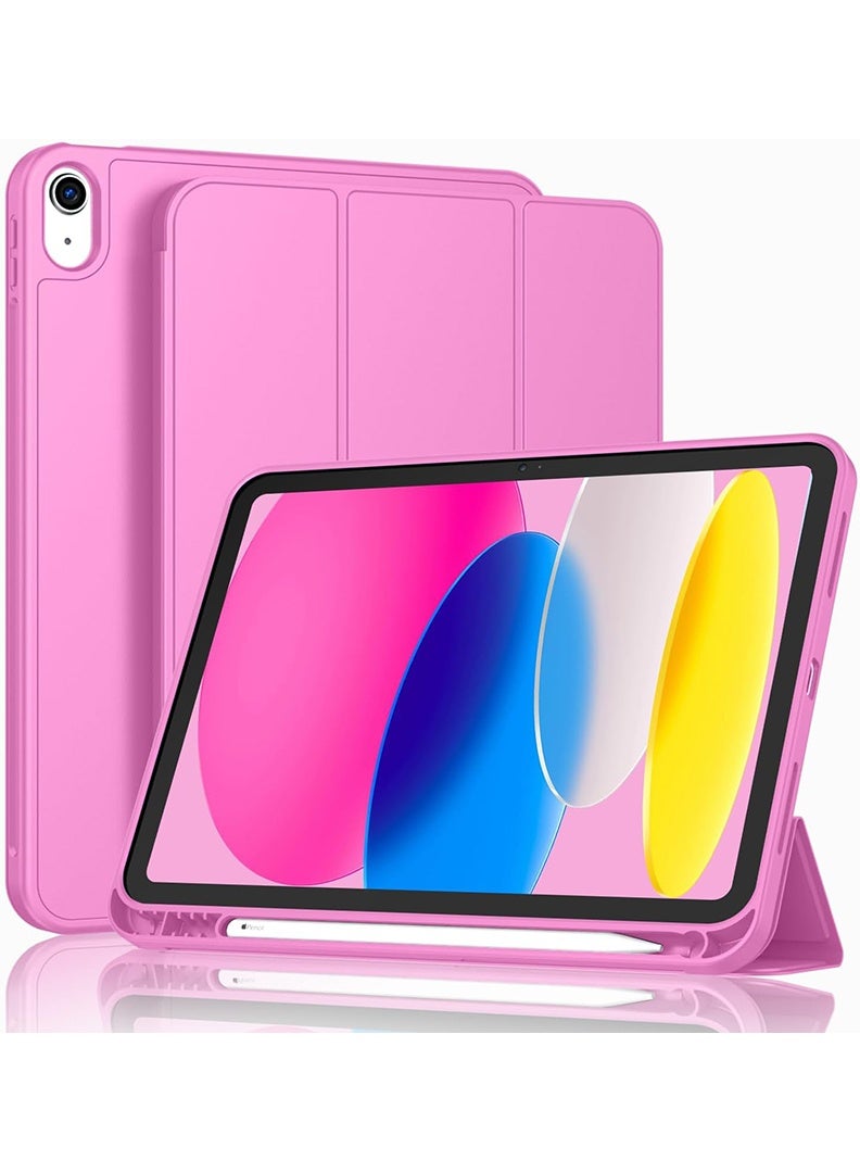 ثيودور جراب ذكي رفيع لجهاز iPad من الجيل الحادي عشر A16 (2025) مقاس 11 بوصة والجيل العاشر (2022) مقاس 10.9 بوصة - غطاء واقٍ خفيف الوزن مع حامل قلم، خاصية التشغيل/الإيقاف التلقائي، ظهر من مادة TPU ناعمة - بنفسجي - Image 1