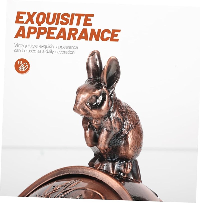 Vintage Rabbit Engraved Windproof Ashtray Sphere for Outdoor Patio Garden Office Home - Image 4