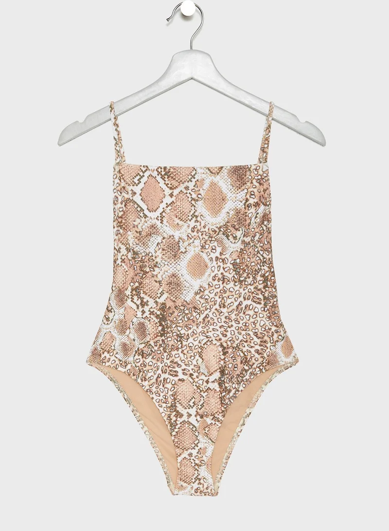 TOPSHOP Snake Print Swimsuit