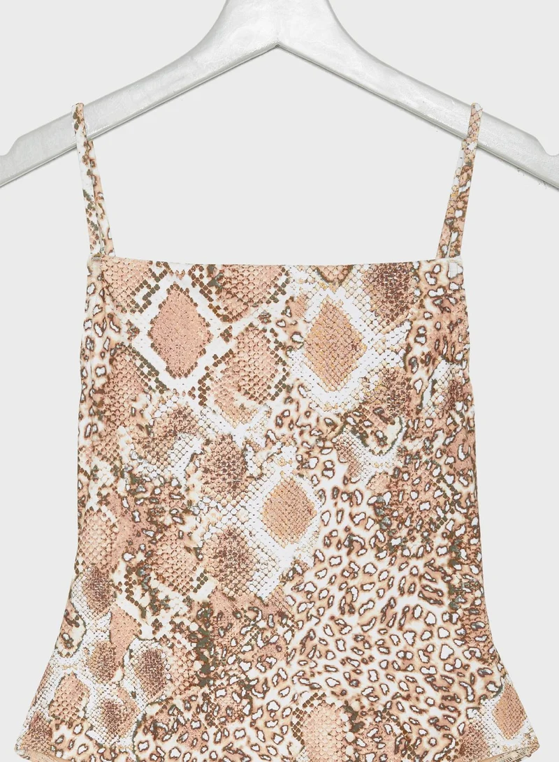 TOPSHOP Snake Print Swimsuit