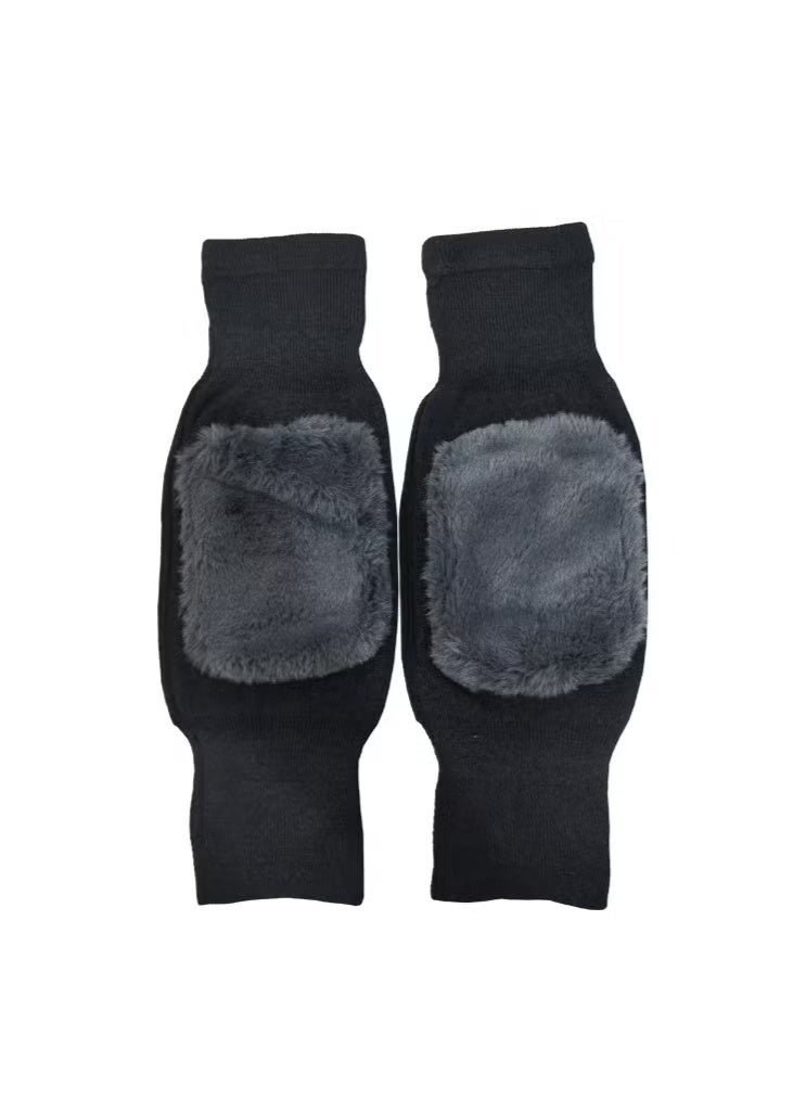 Unisex Winter Warm Thicken Cashmere Wool Knee Brace Support Pads Leg Warmers Thin Knee Sleeves for Men and Women Sports and Daily Wear (Dark Grey) - Image 5