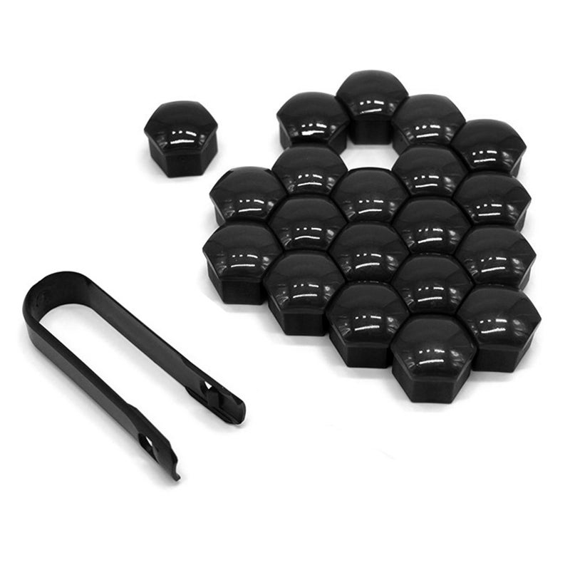 QKYS 20PCS Lug Nut Covers RustProof Black Hex Lug Nut Covers with Removal Tool Wheel Nuts Caps for Wheel Bolts Protection and Decoration Wheel Bolts Accessories for Cars SUVs 19mm - Image 3