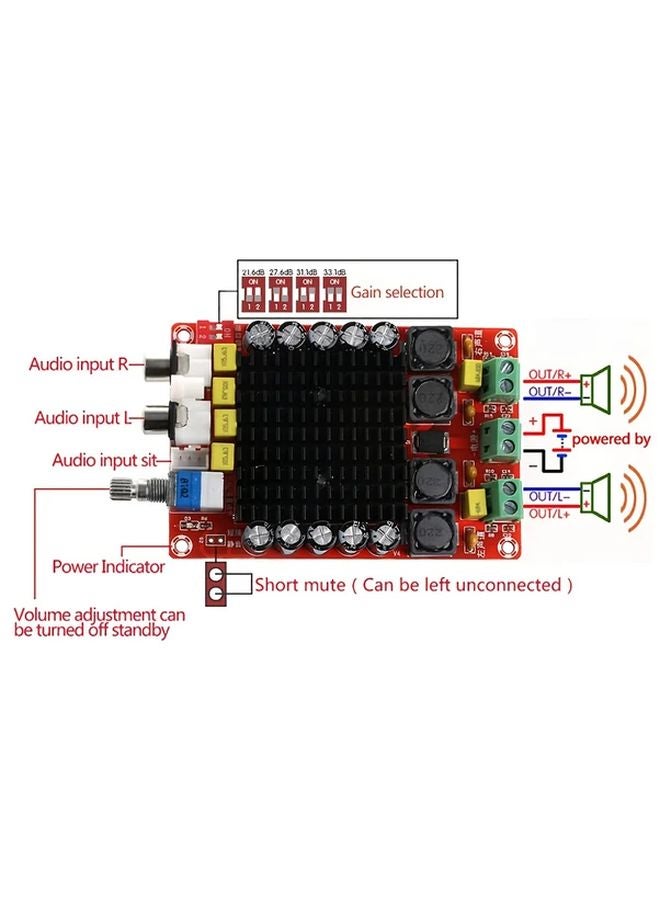 XH M510 100Wx2 Class D Amplifier Board TDA7498 DC 14 34V For Home Theater Car Audio - Image 2